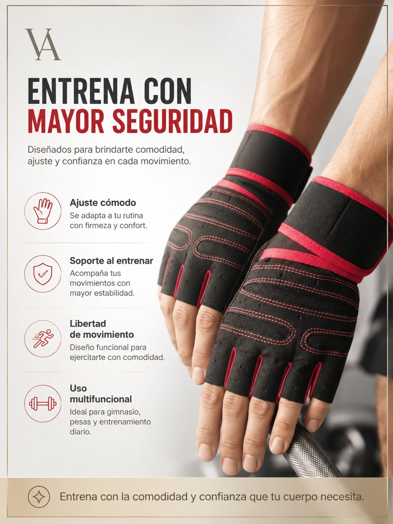 GUANTES VICALLY FASHION GIMNASIO EJERCICIO PESAS TREKING MULTIFUNCIONAL - 11