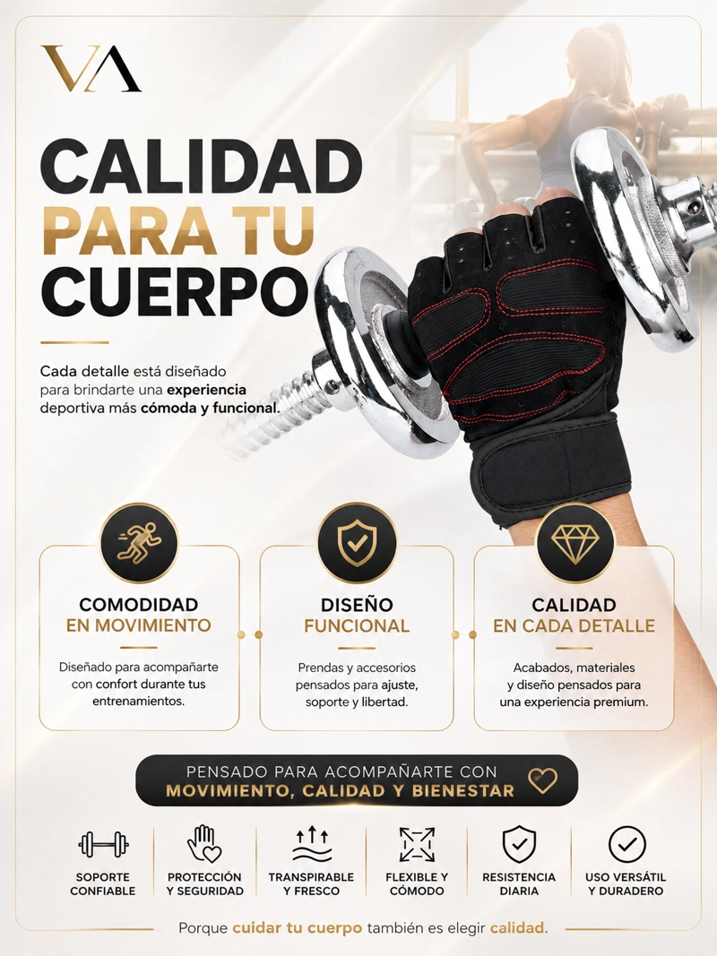 GUANTES VICALLY FASHION GIMNASIO EJERCICIO PESAS TREKING MULTIFUNCIONAL - 13