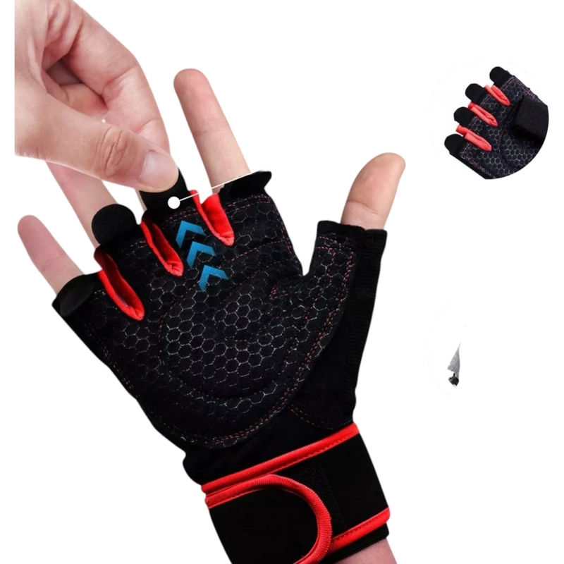 GUANTES VICALLY FASHION GIMNASIO EJERCICIO PESAS TREKING MULTIFUNCIONAL - 5