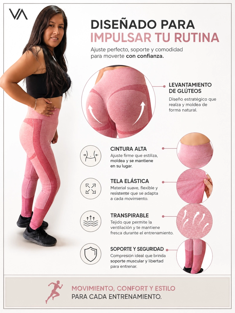LEGGINGS MUJER ENTRENAMIENTO LEVANTAMIENTO GLUTEO - 12