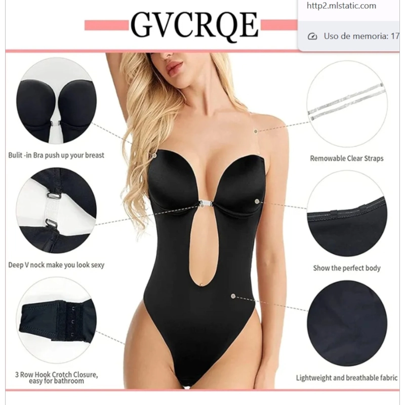 BODY MODELADOR ESPALDA ESCOTADA CON PUSH UP - 5