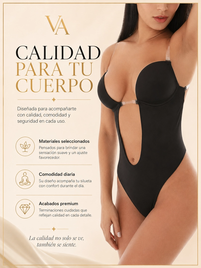 BODY MODELADOR ESPALDA ESCOTADA CON PUSH UP - 8