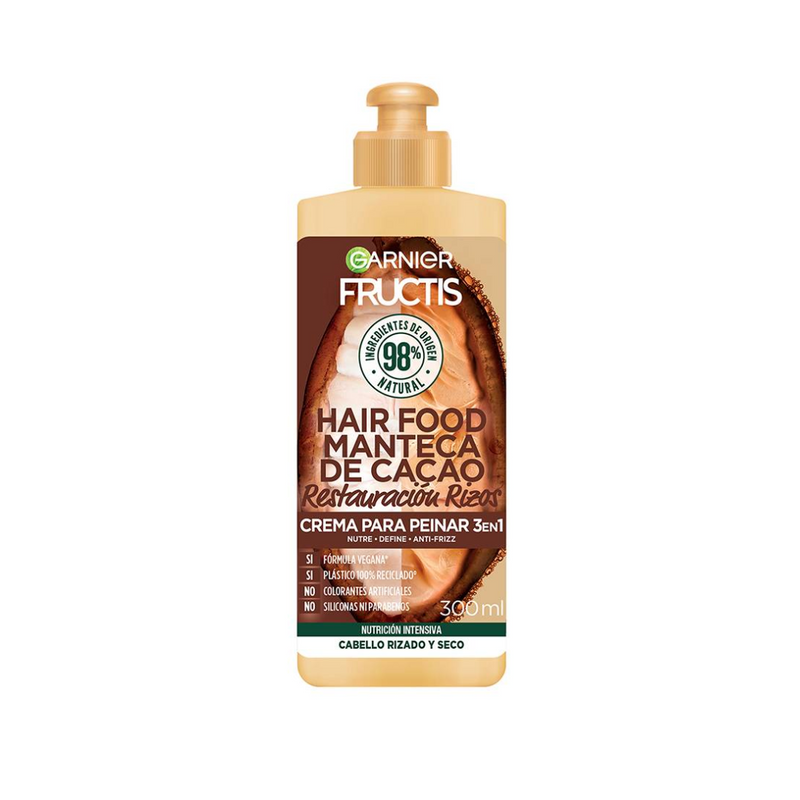CREMA PARA PEINAR FRUCTIS HAIR FOOD MANTECA DE CACAO 300 ML - 1