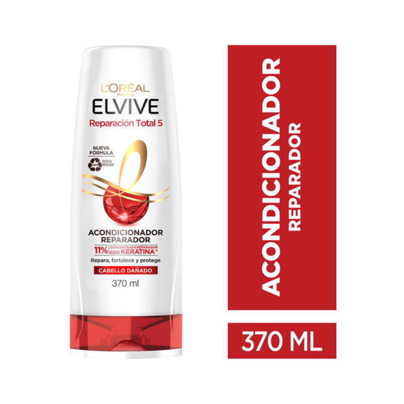 L'ORÉAL PARIS ACONDICIONADOR ELVIVE REPARACIÓN TOTAL 5 370 ML - 1