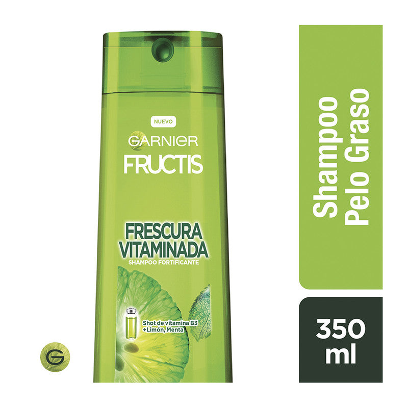SHAMPOO FRUCTIS FRESCURA VITAMINADA B3 LIMON MENTA NORMAL A GRASO 350ML FRUCTIS - 1
