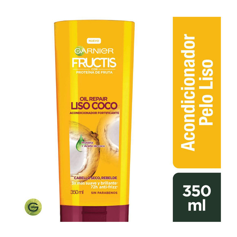 ACONDICIONADOR FRUCTIS OIL REPAIR LISO COCO CABELLO SECO REBELDE 350 ML - 1