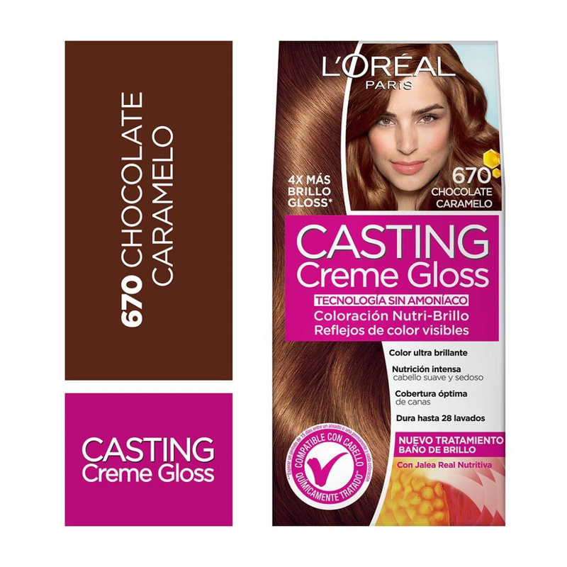 TINTE L'ORÉAL CASTING CREME GLOSS 670 CHOCOLA CARAMELO - 1