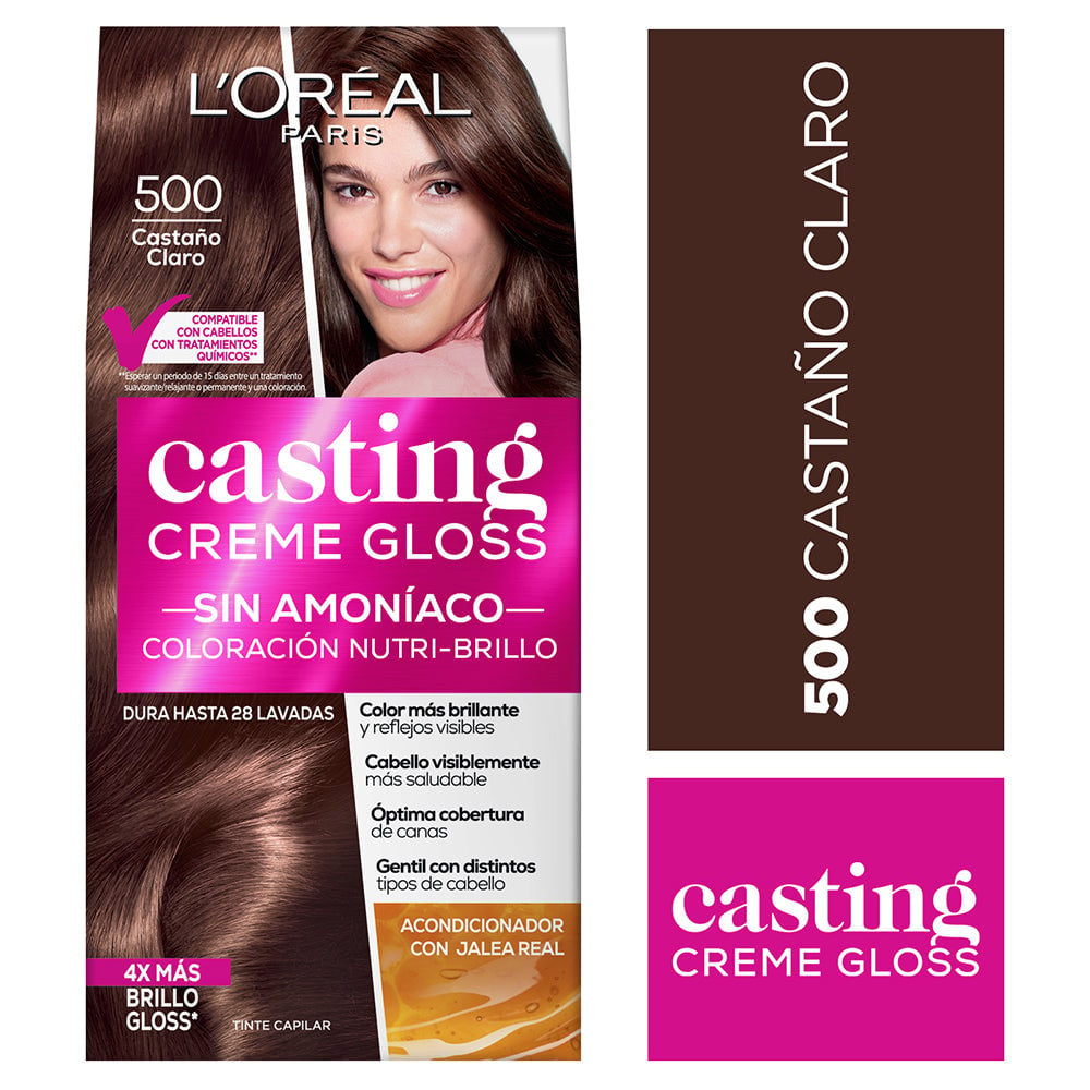 TINTE L'ORÉAL CASTING CREME GLOSS 500 CASTAÑO CLARO JALEA REAL - 1