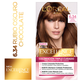 TINTE L'ORÉAL EXCELLENCE CREME 6.34 RUBIO OSCURO CHOCOLATE - 1