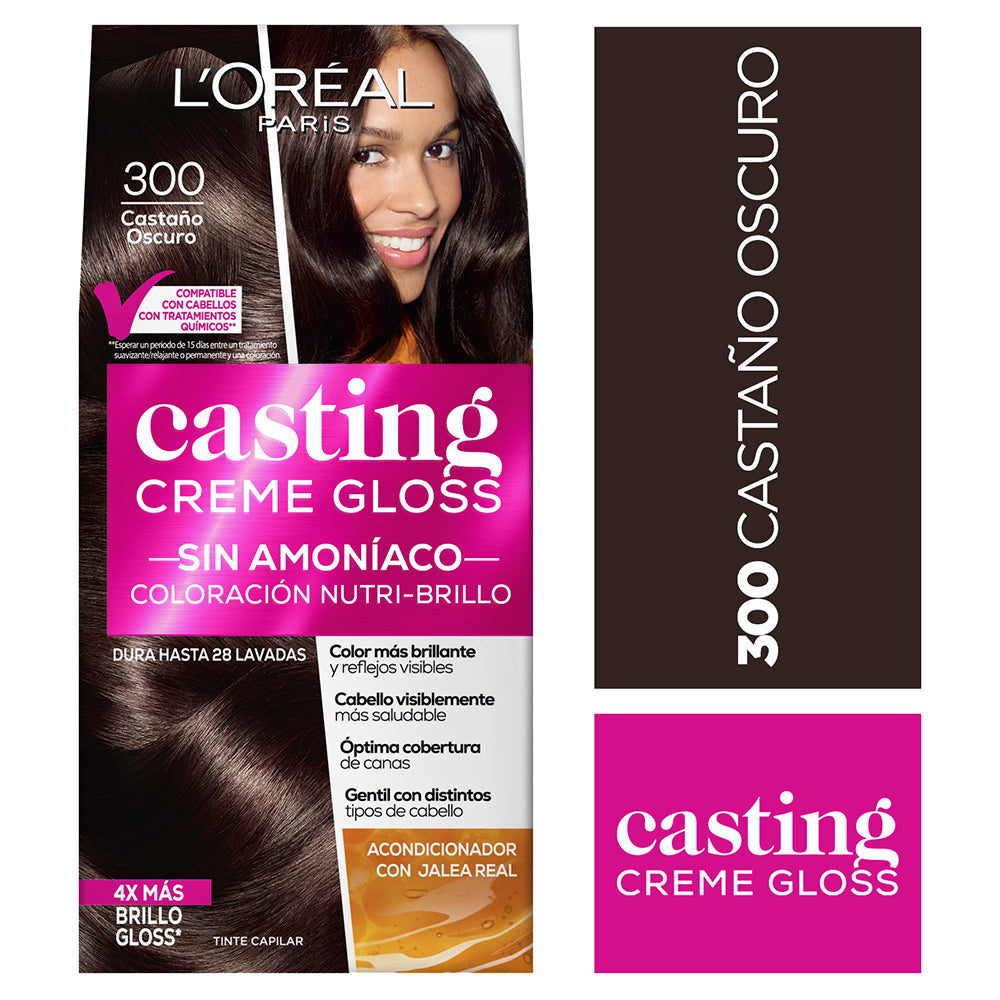 TINTE L'ORÉAL CASTING CREME GLOSS 300 CASTAÑO OSCURO JALEA REAL - 1