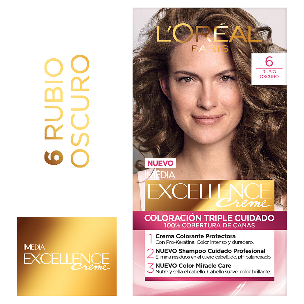 TINTE L'ORÉAL EXCELLENCE CREME 6 RUBIO OSCURO - 1