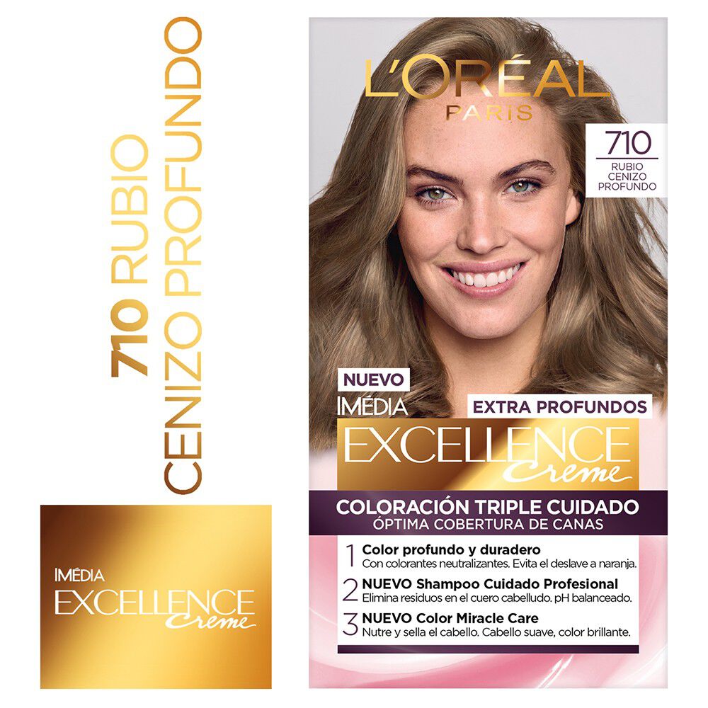 TINTE L'ORÉAL EXCELLENCE CREME 710 RUBIO CENIZO PROFUNDO - 1