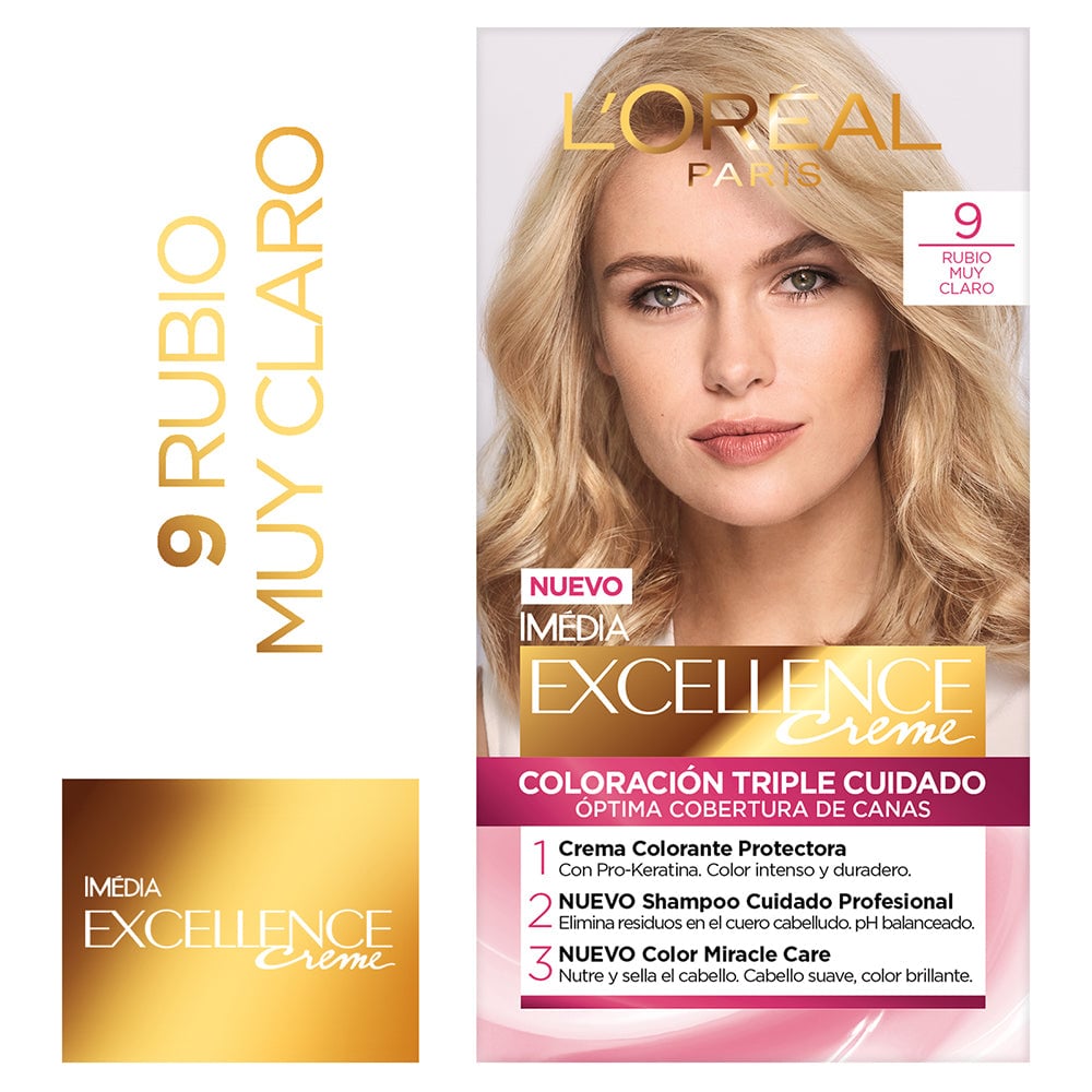 TINTE L'ORÉAL EXCELLENCE CREME 9 RUBIO MUY CLARO - 1