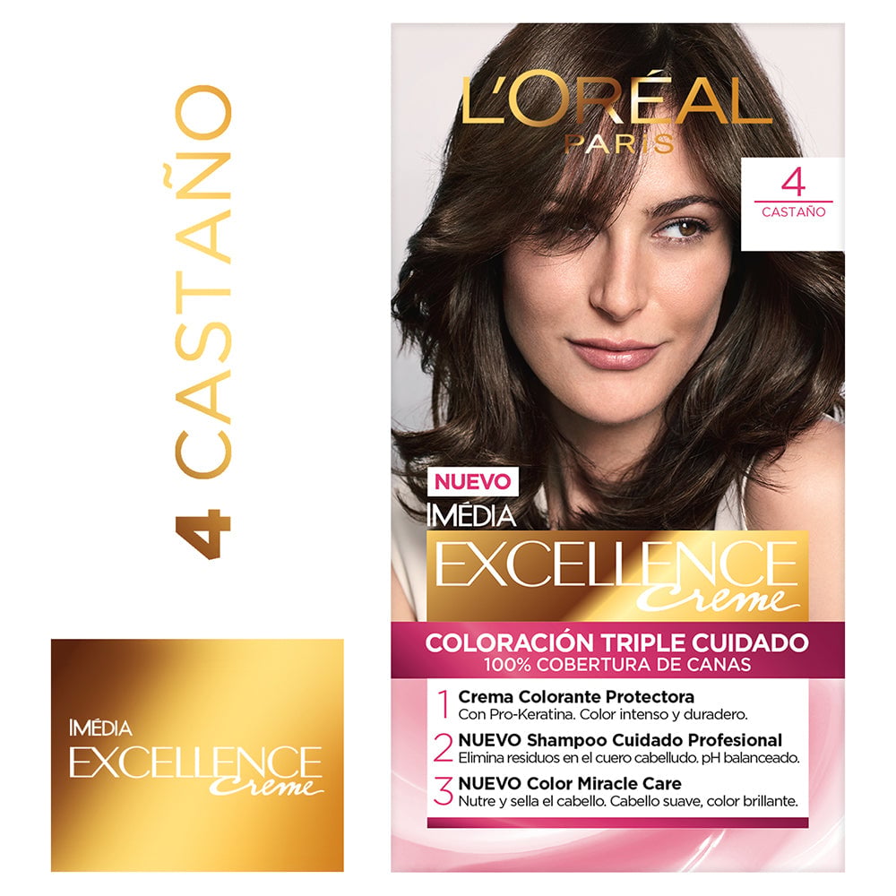 TINTE L'ORÉAL EXCELLENCE CREME 4 CASTAÑO - 1