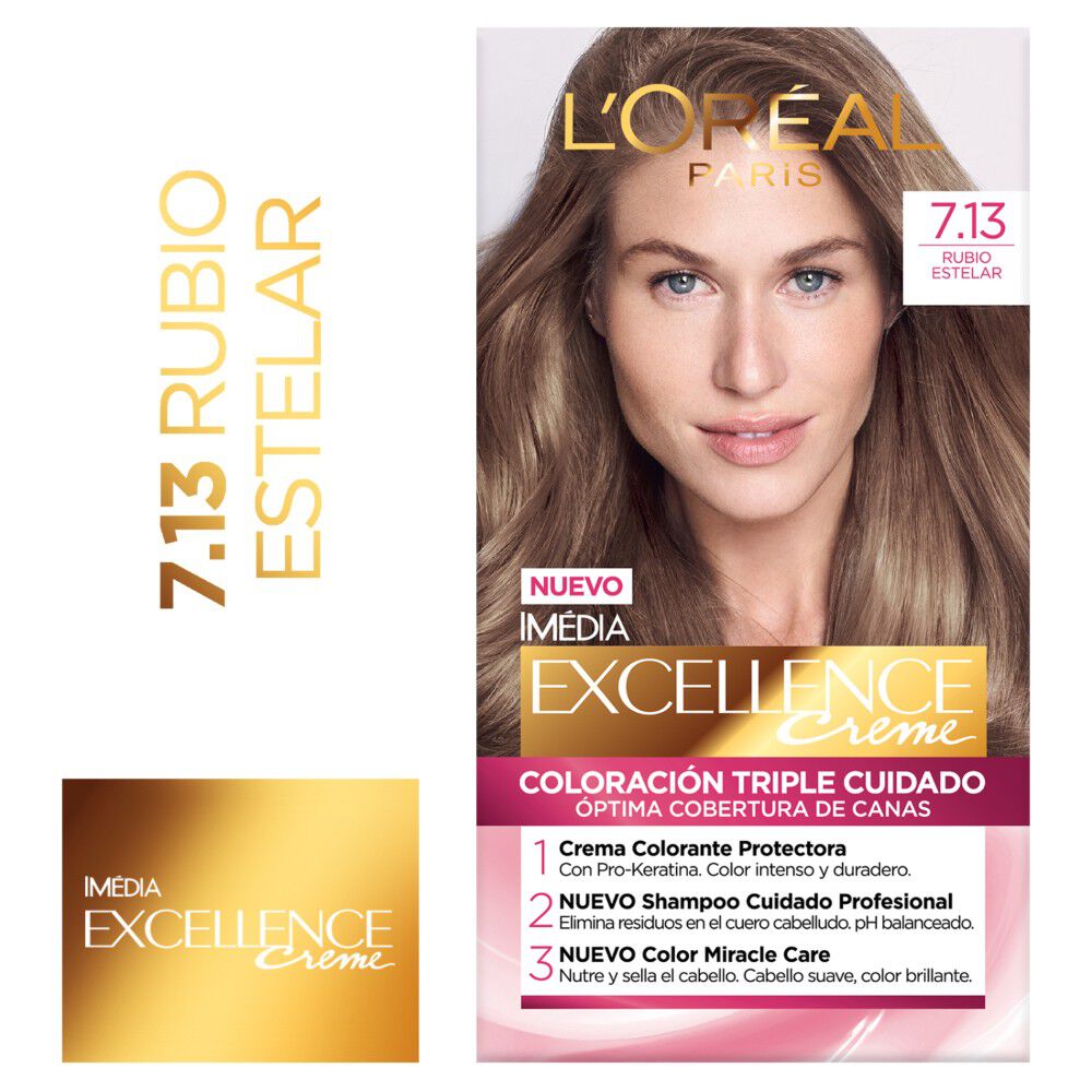 TINTE L'ORÉAL EXCELLENCE CREME 7.13 RUBIO ESTELAR - 1