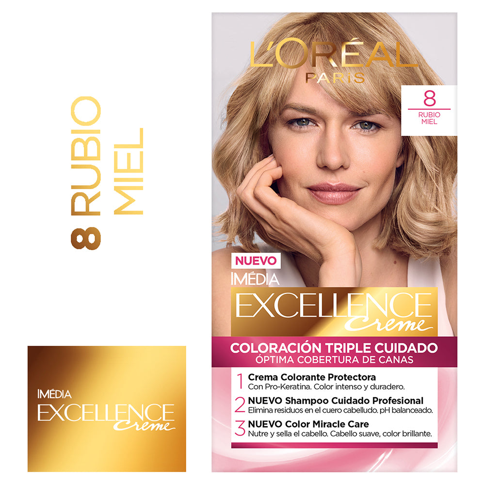 TINTE L'ORÉAL EXCELLENCE CREME 8 RUBIO MIEL - 1