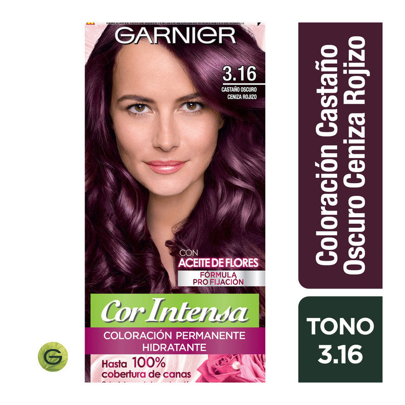 TINTE COR INTENSA 3.16 CASTAÑO OSCURO CENIZA ROJIZO GARNIER - 1