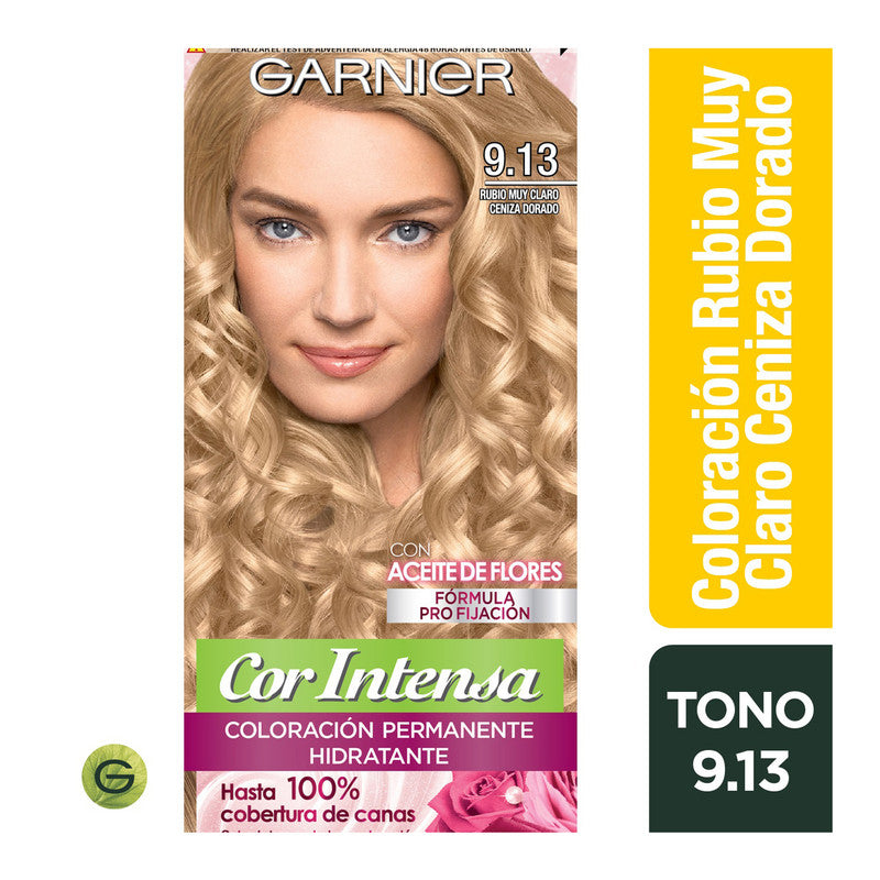 TINTE COR INTENSA 9.13 RUBIO MUY CLARO CENIZA DORADO GARNIER - 1