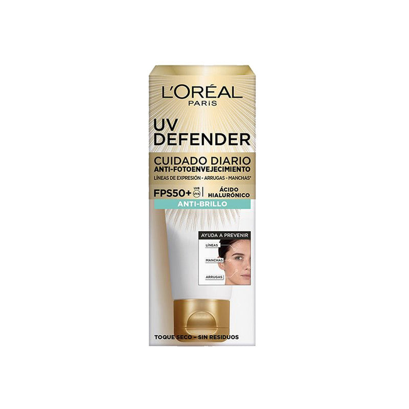 PROTECTOR SOLAR ROSTRO Y CUELLO L'ORÉAL SPF 50+ UV DEFEN TQ SECO FPS50+ 40 G EXP - 1