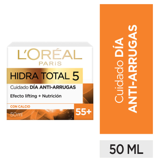 CREMA DE DÍA ROSTRO L'ORÉAL 50 ML ANTI-ARRUGAS + 55 HIDRA -TOTAL 5 - 1