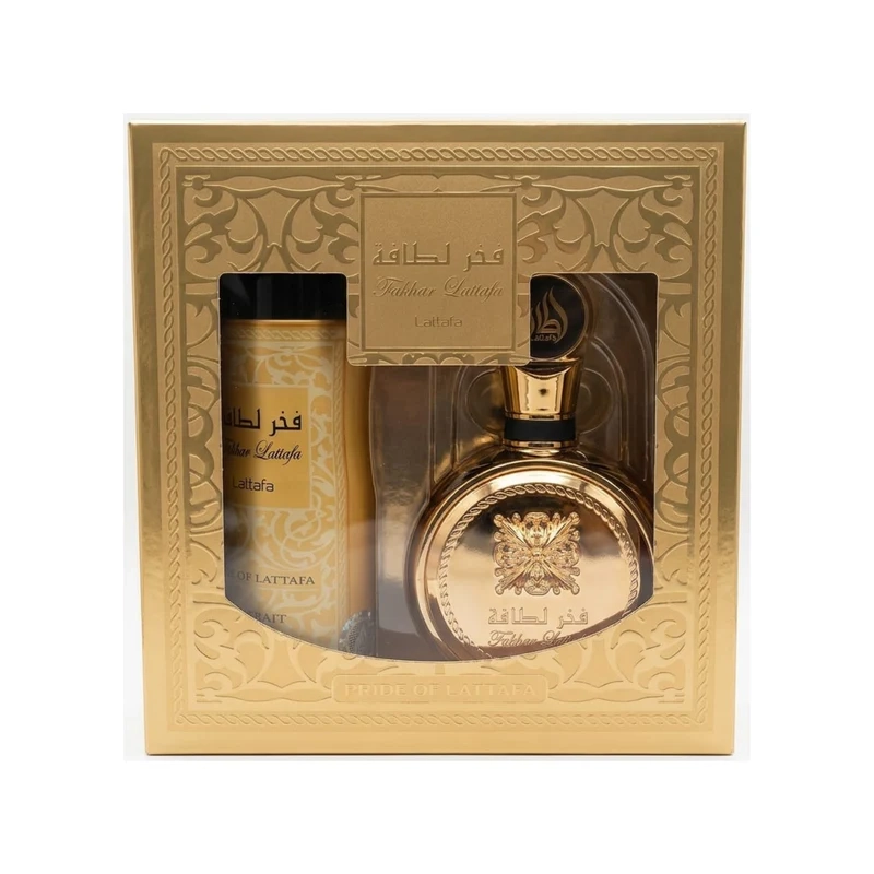 SET PERFUME FAKHAR EXTRAT EDP 100 ML + PERFUME SPRAY 200 ML LATTAFA - 1