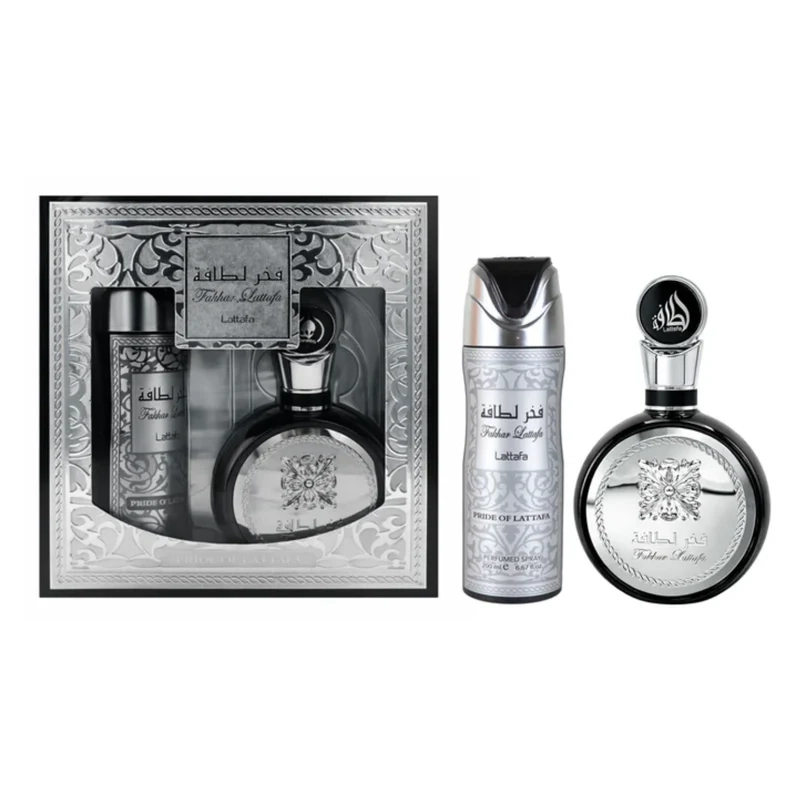 SET PERFUME FAKHAR EDP 100 ML + PERFUME SPRAY 200 ML LATTAFA - 1