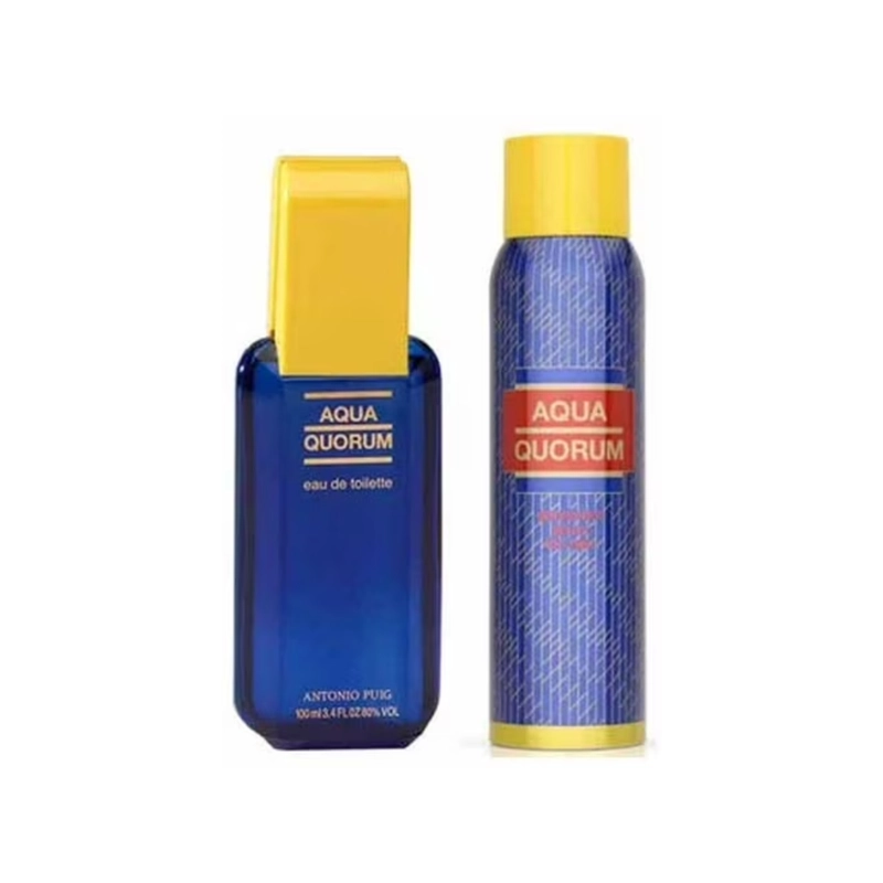 SET PERFUME AQUA QUORUM EDT 100 ML + DEO 150 ML PUIG 2025 - 1