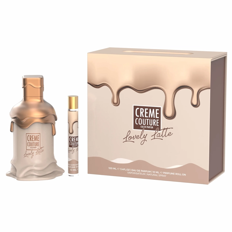 SET PERFUME CREME COUTURE LOVELY LATTE EDP 100 ML + ROLL ON 10 ML LE CHAMEAU BY EMPER - 1