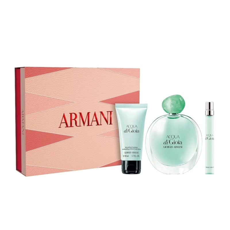SET PERFUME ACQUA DI GIOIA EDP 100 ML + MINI 10 ML + BODY LOTION 50 ML MUJER GIORGIO ARMANI - 1
