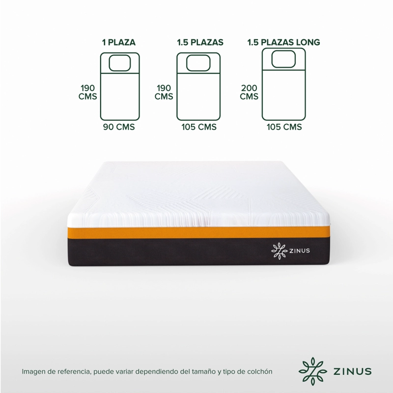 COLCHON ZINUS 2 PLAZAS 150X190X30CM  REGULA LA TEMPERATURA - 3