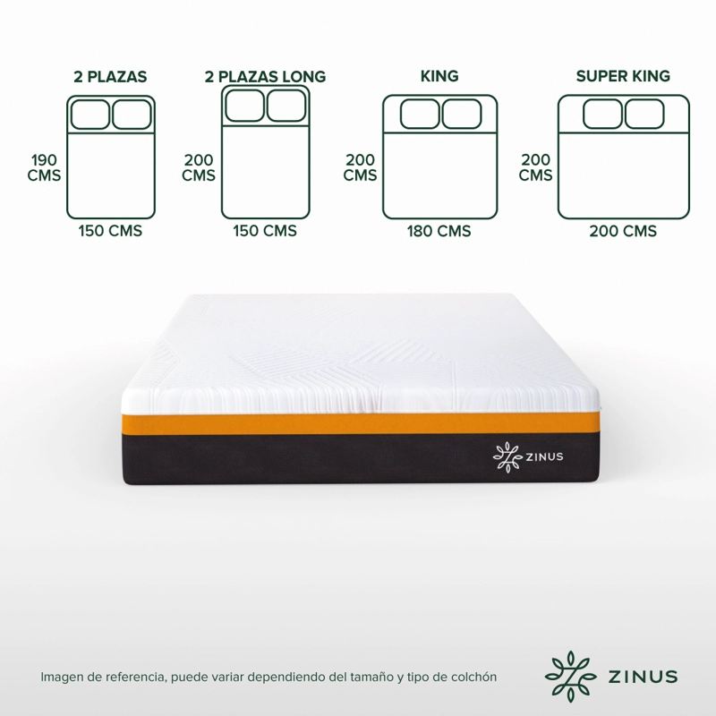 COLCHÓN ZINUS 1.5 PLAZAS LONG COOL COPPER ADAPT 105 X 200 X 30 CM - 4