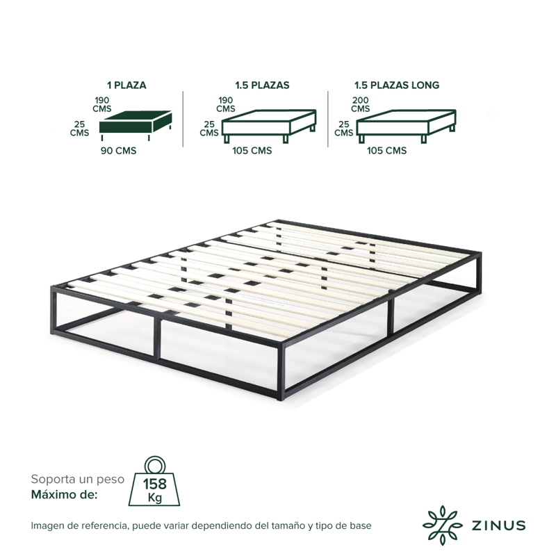 BASE CAMA ZINUS JOSEPH 1 PLAZA 90X190X25CM - 3