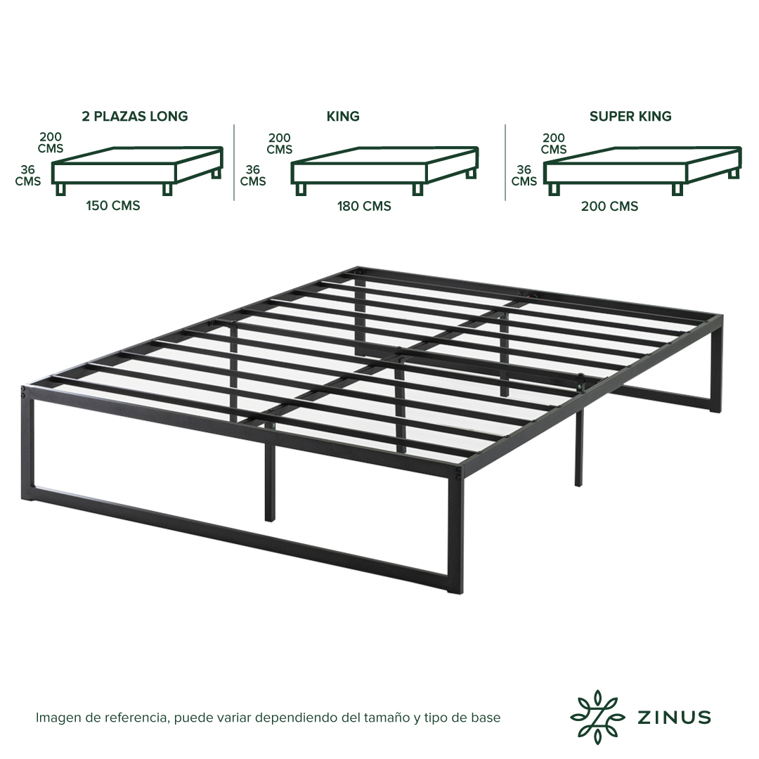 BASE CAMA ZINUS ABEL 2 PLAZAS 150X190X36CM - 4