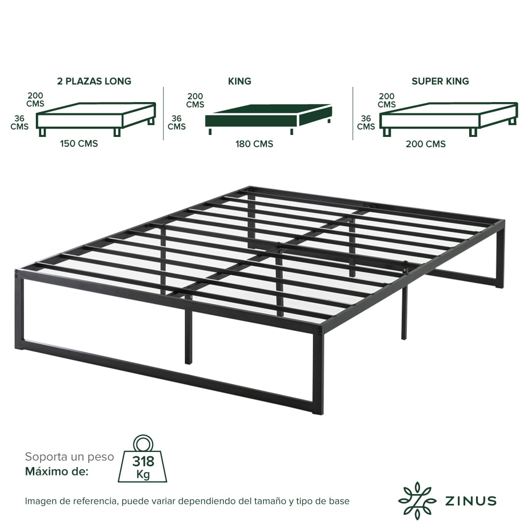BASE CAMA ZINUS ABEL KING 180X200X36CM - 4