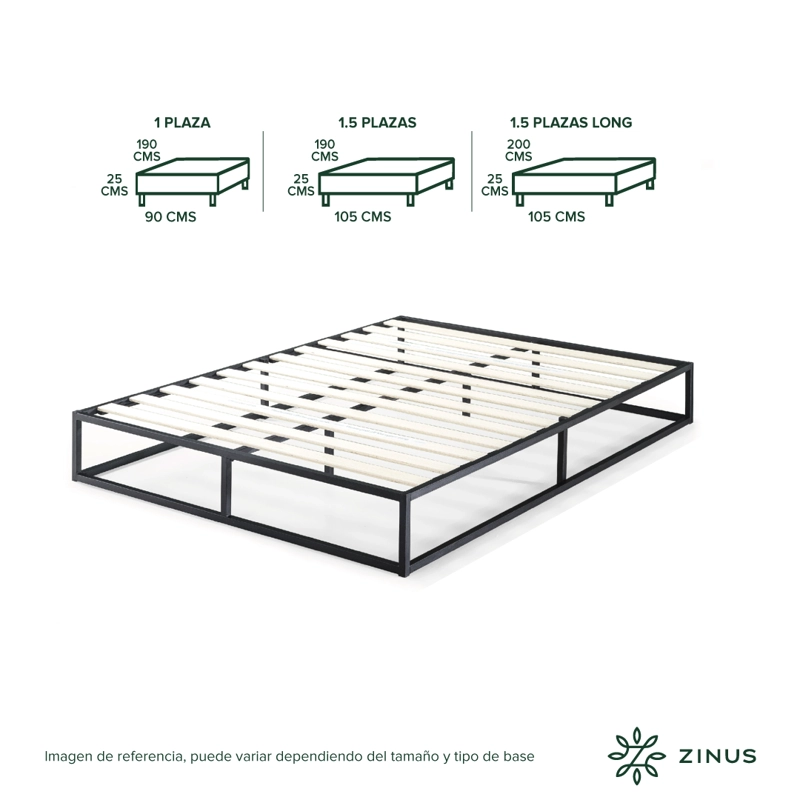 BASE CAMA ZINUS JOSEPH 2 PLAZAS 150X190X25CM - 3