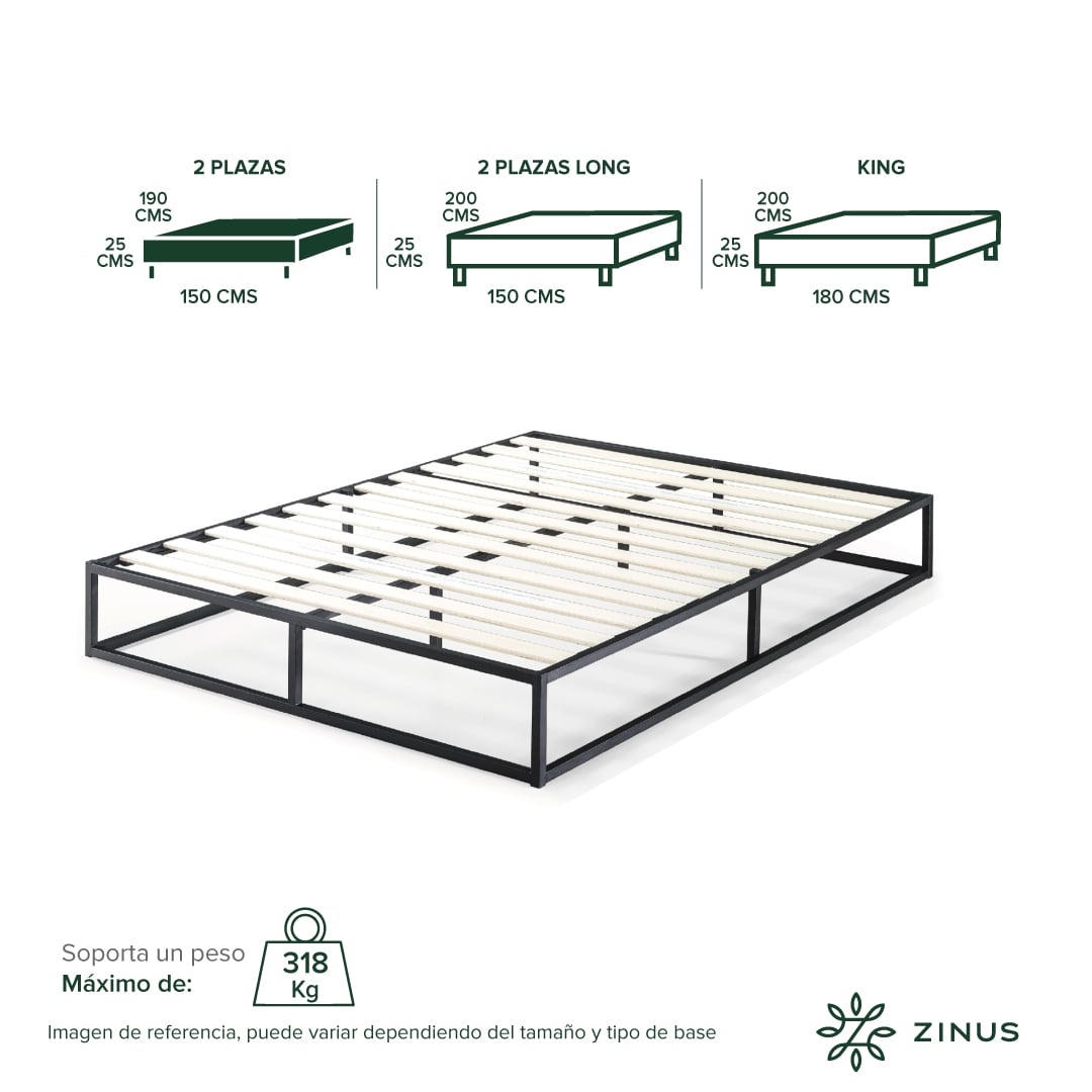 BASE CAMA ZINUS JOSEPH 2 PLAZAS 150X190X25CM - 4