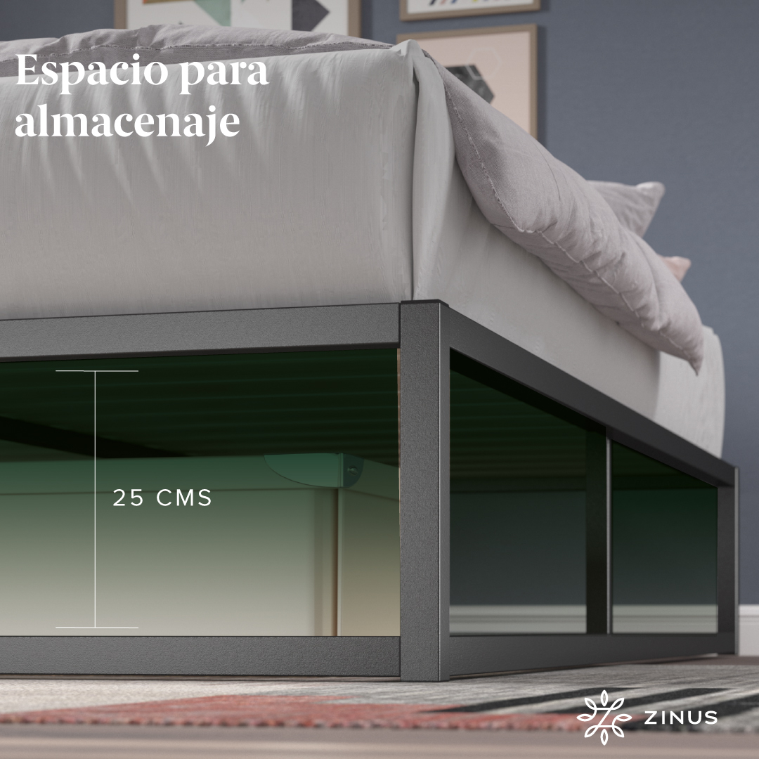 BASE CAMA ZINUS JOSEPH 2 PLAZAS 150X190X25CM - 8
