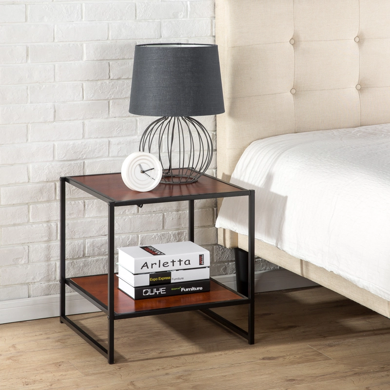 SET 2 MESAS LATERALES ZINUS ACERO CAFÉ 51CM - 6