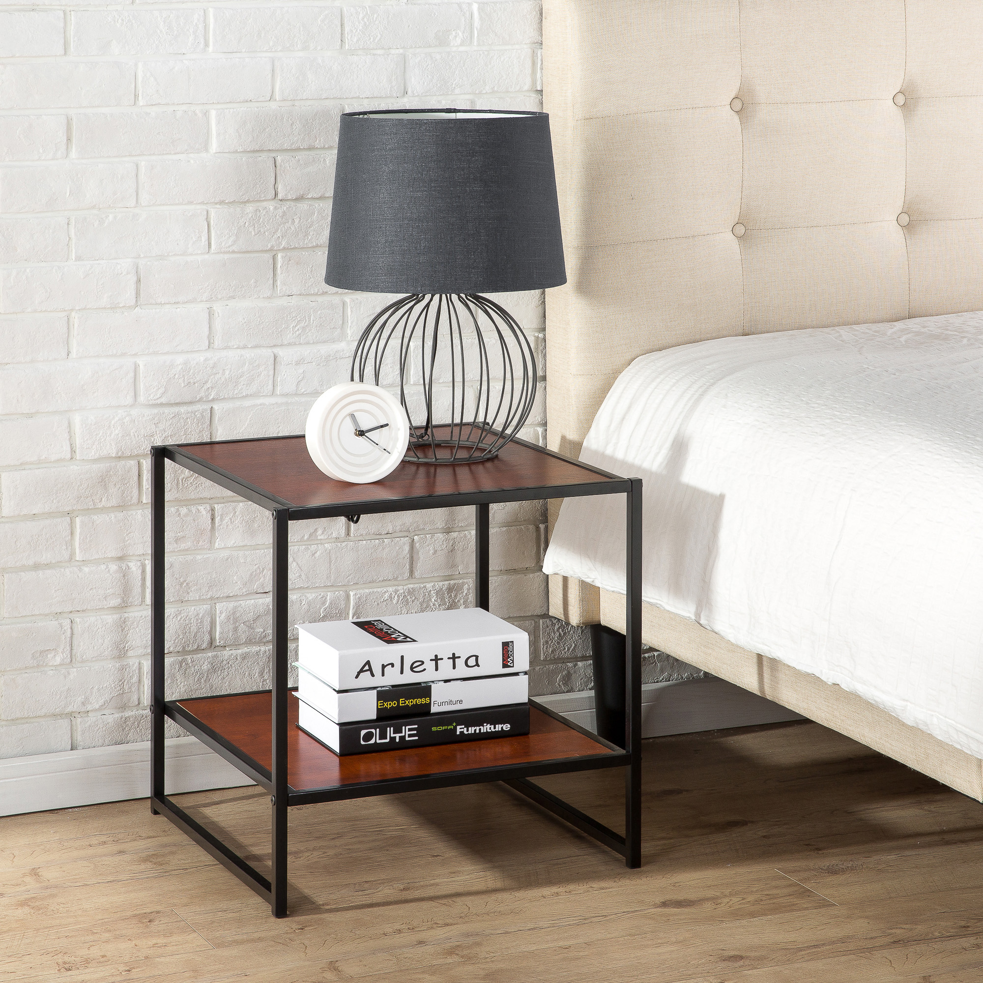 SET 2 MESAS LATERALES ZINUS ACERO CAFÉ 51CM - 6