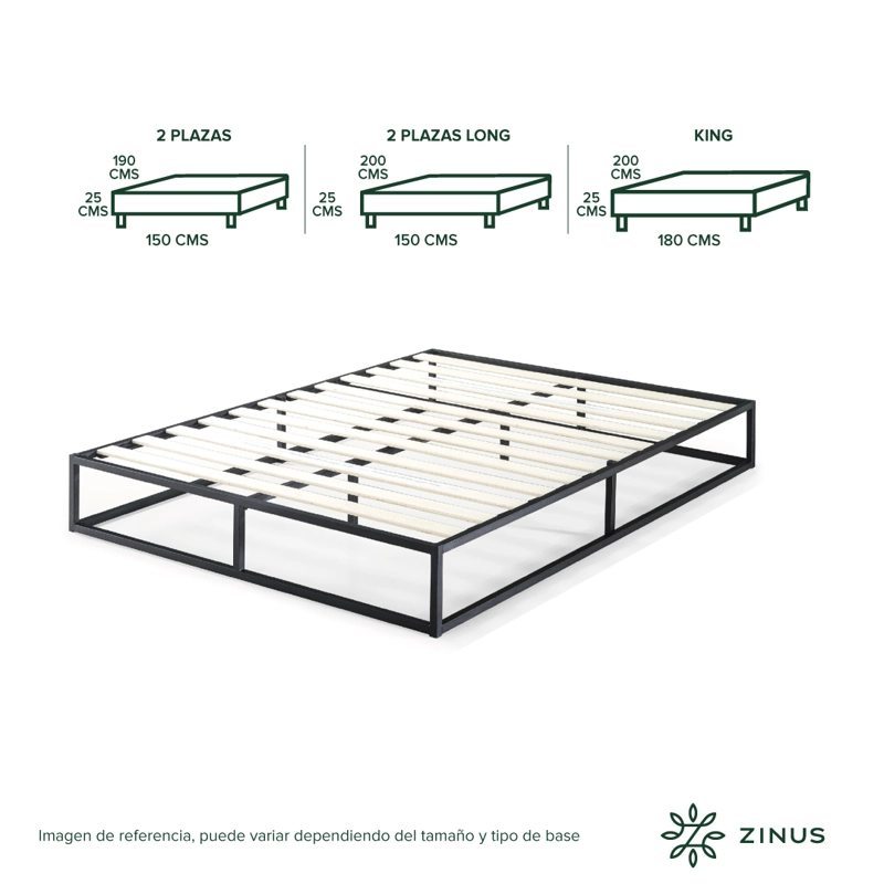 BASE CAMA ZINUS JOSEPH 1.5 PLAZAS LONG 105X200X25CM - 4
