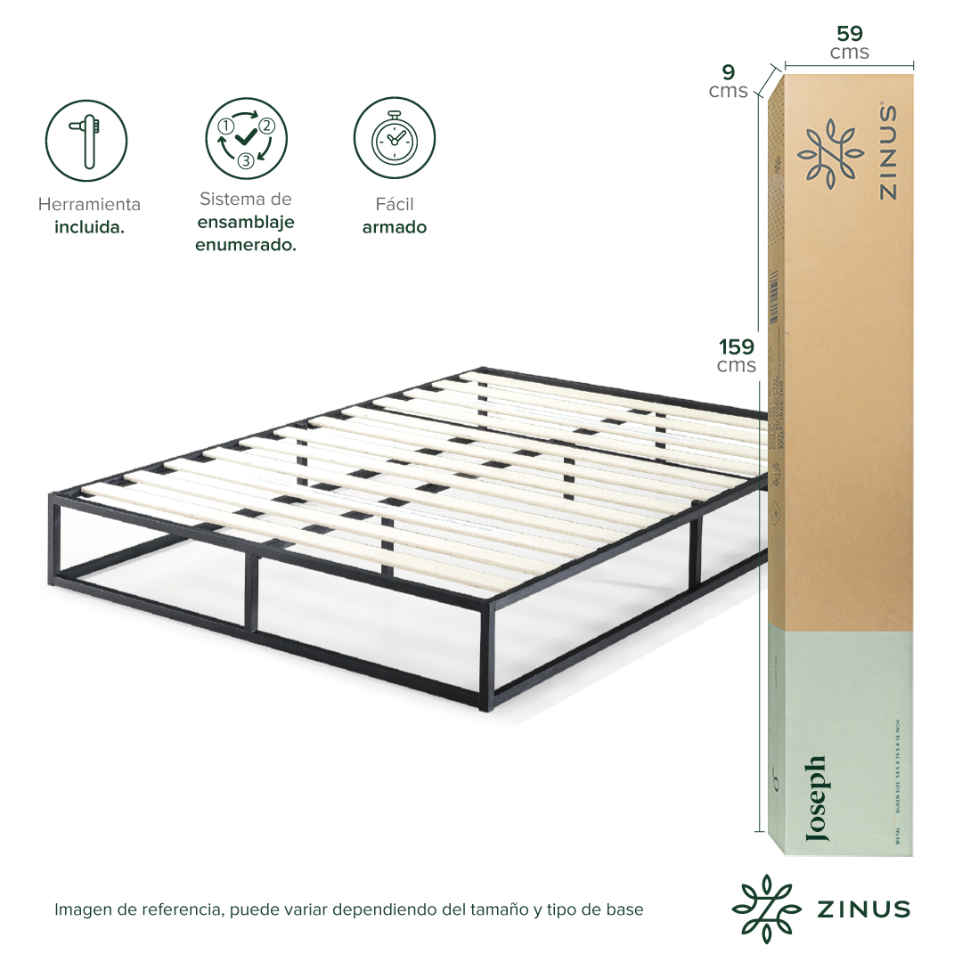 BASE CAMA ZINUS JOSEPH 1.5 PLAZAS LONG 105X200X25CM - 5