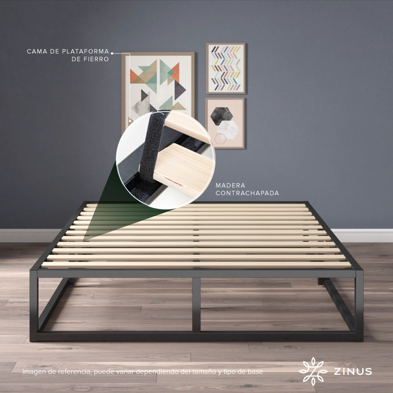 BASE CAMA ZINUS JOSEPH 1.5 PLAZAS LONG 105X200X25CM - 6