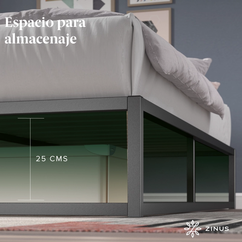 BASE CAMA ZINUS JOSEPH 1.5 PLAZAS LONG 105X200X25CM - 8