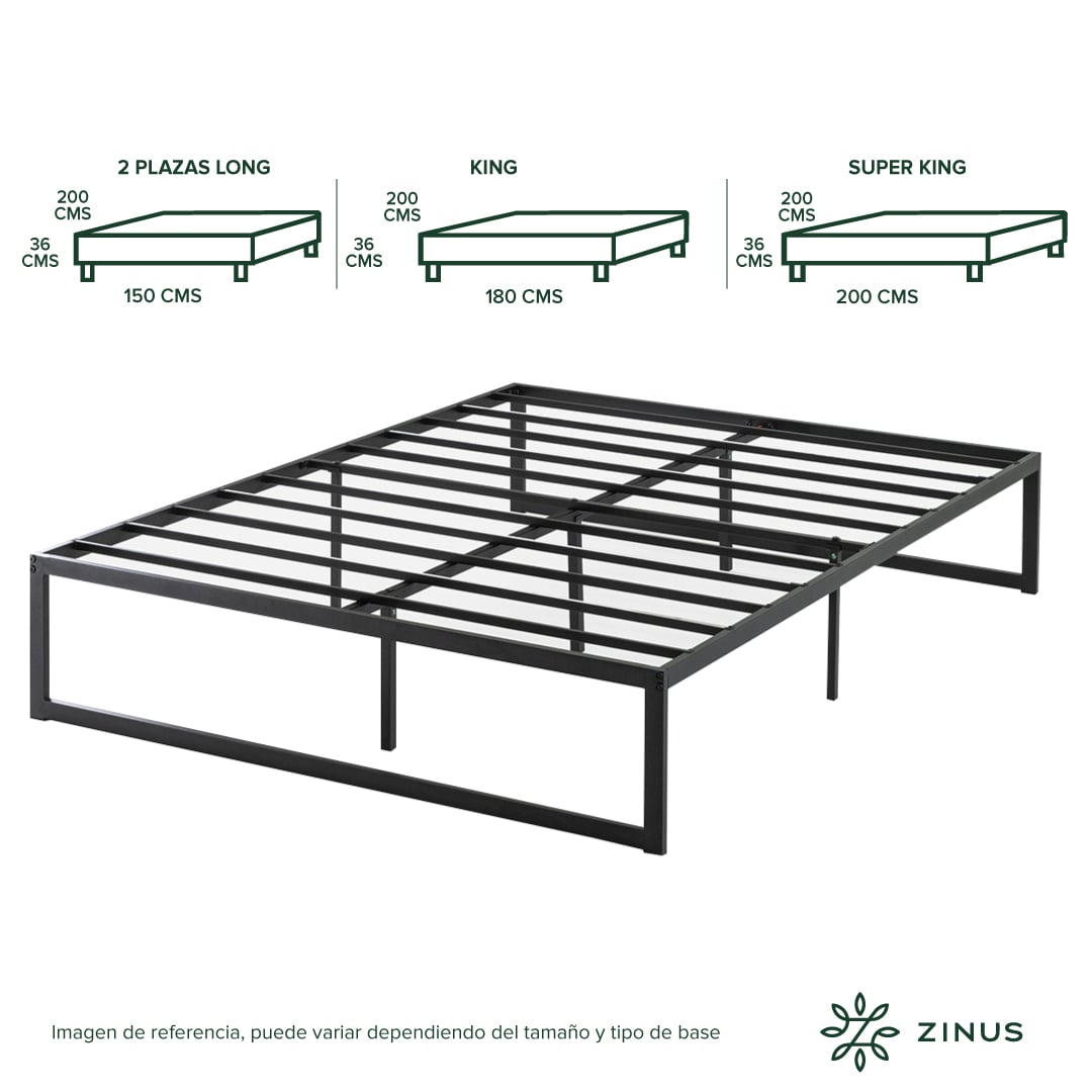 BASE DE CAMA ABEL ZINUS 1.5 PLAZAS 105X190X36CM - 4
