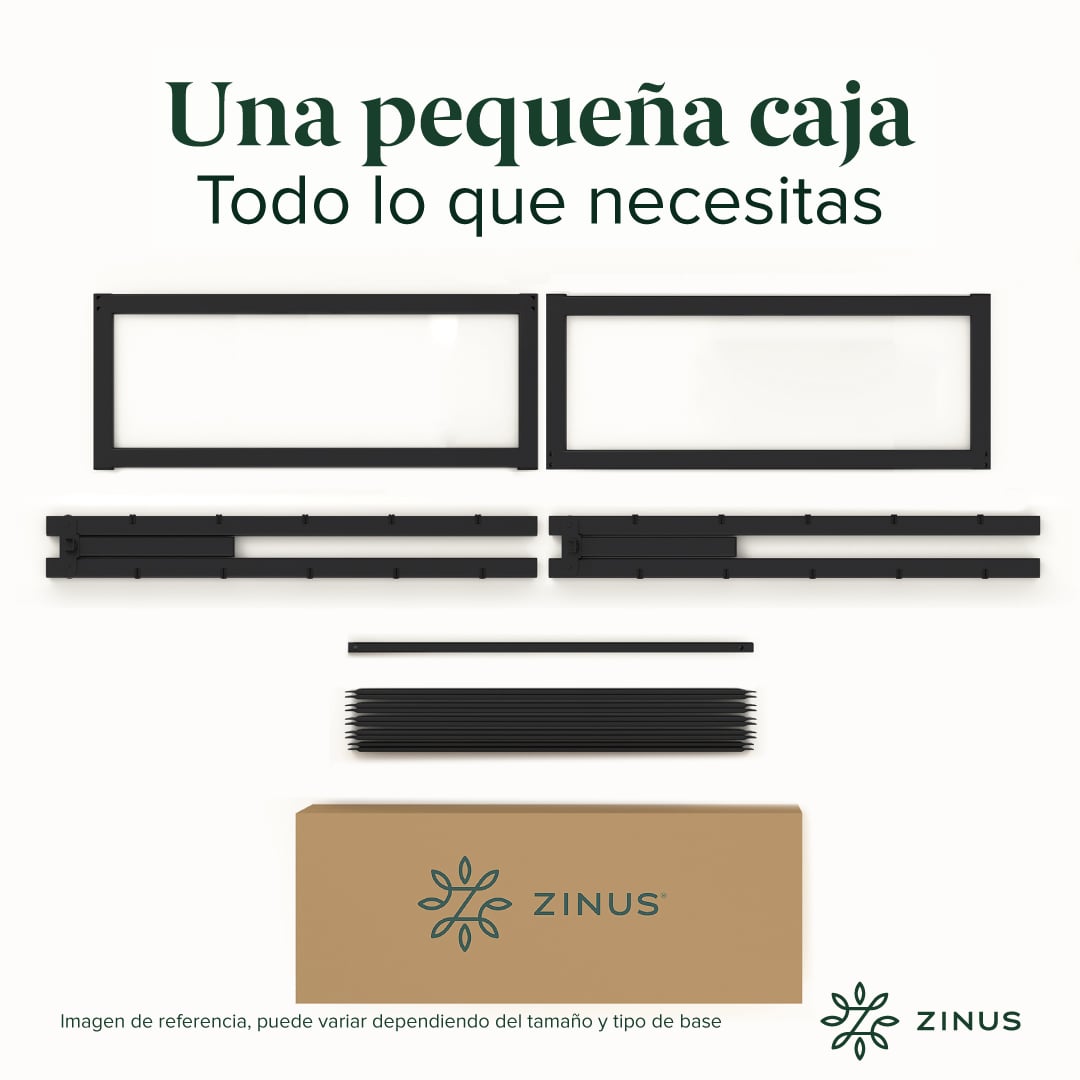 BASE DE CAMA ABEL ZINUS 1.5 PLAZAS 105X190X36CM - 7