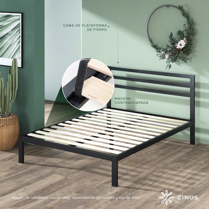 BASE CAMA ZINUS CON RESPALDO MIA KING 180X200X36CM - 5