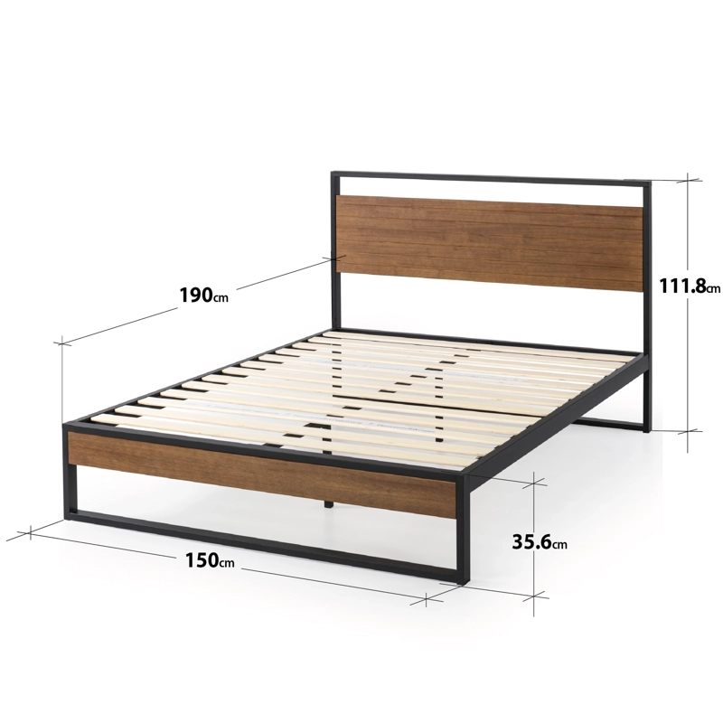 BASE CAMA ZINUS CON RESPALDO SUZANNE 2 PLAZAS 150X190X36CM - 2
