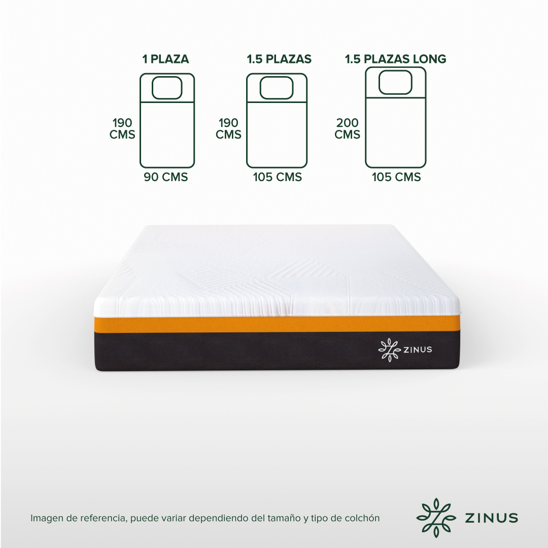 COLCHON ZINUS 2 PLAZAS LONG 150X200X30CM REGULA TEMPERATURA - 3