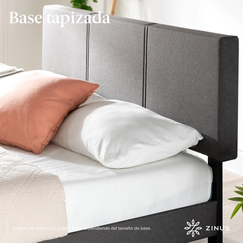 BASE CAMA ZINUS CAMBRIL RESPALDO 2 PLAZAS LONG 150X200X30CM - 6