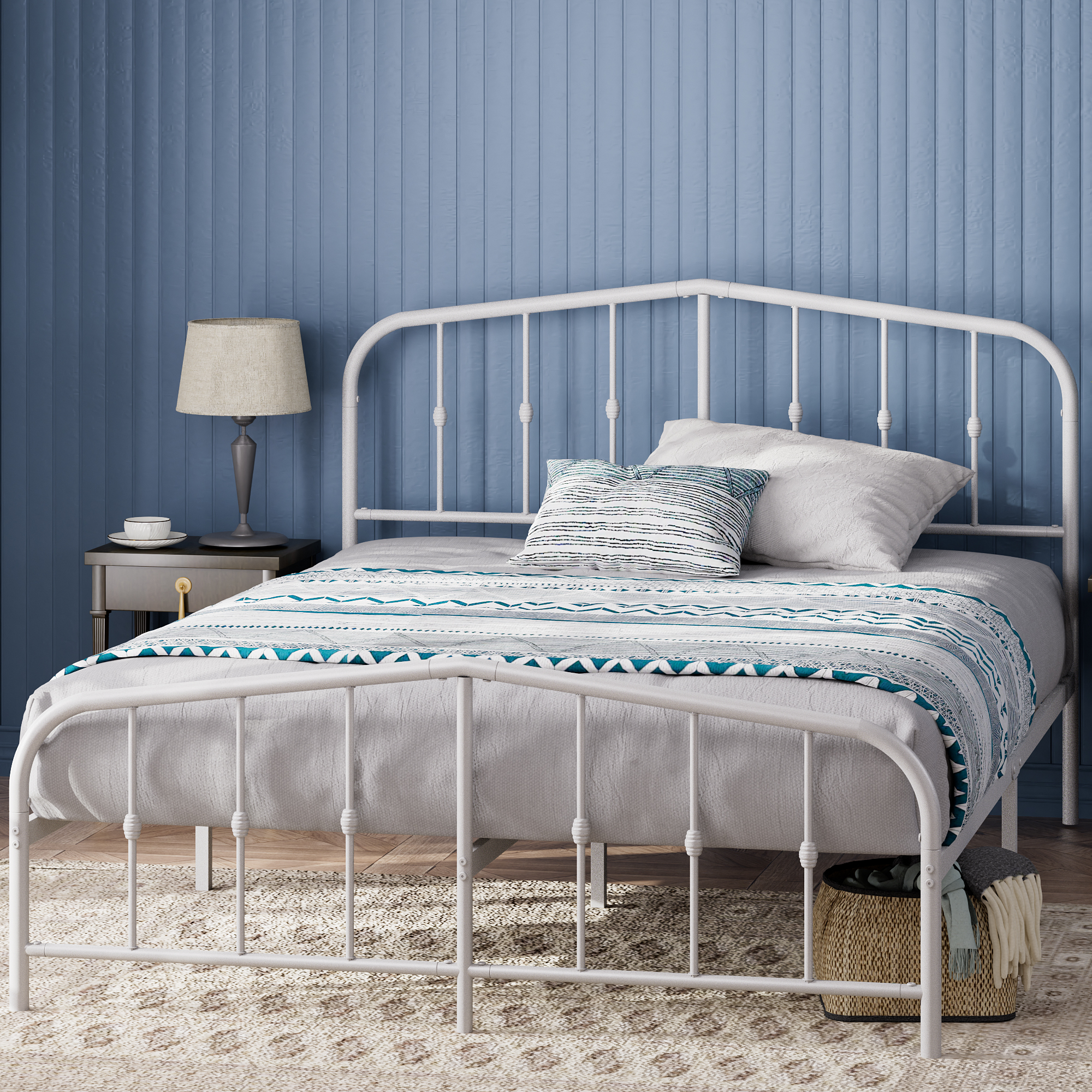 BASE CAMA ZINUS METAL BLANCA HEIDI KING 180X200X30CM - 2